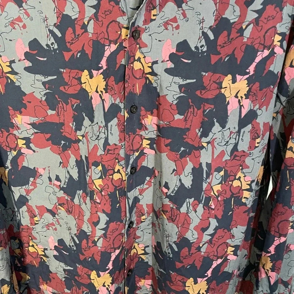 Perry Ellis Men's Abstract‎ Floral Shirt Size large - Picture 7 of 12